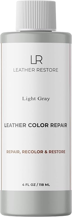 Leather Color Repair, Light Gray 4 OZ - Repair, Recolor and Restore Couch, Furniture, Auto Interior, Car Seats, Vinyl an