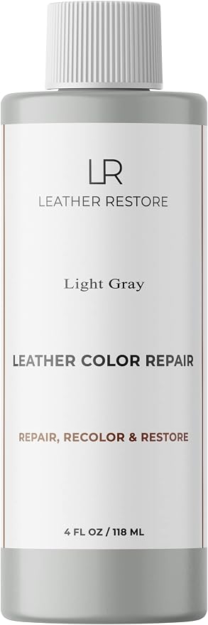 Leather Color Repair, Light Gray 4 OZ - Repair, Recolor and Restore Couch, Furniture, Auto Interior, Car Seats, Vinyl an