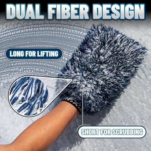 The Dually Dual-Fiber Wet-Dry Microfiber Wash Mitt, 2 Pack