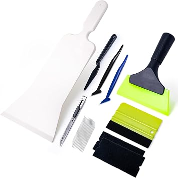 FOSHIO Bulldozer Squeegee Window Tint Kit, Car Squeegee for Windshields, Back Window, Felt Squeegee & 2 Felt Tape, Utili