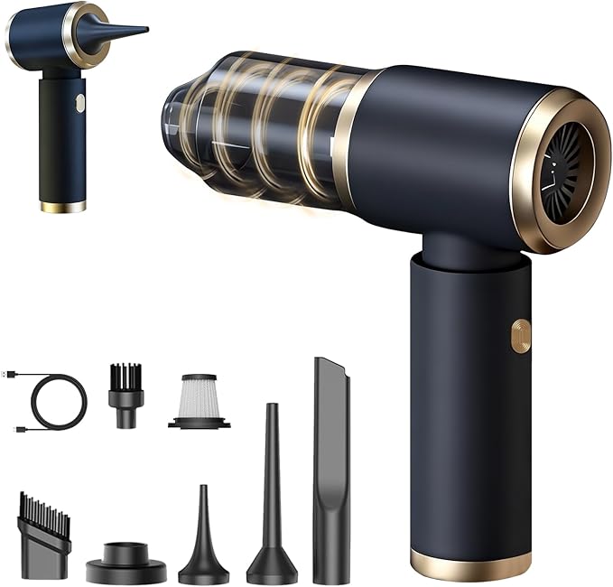 Handheld Car Vacuum Portable Cordless, 4 in 1 Handheld Vacuum Cleaner 15000PA High Power Air Blower & Pump & Air Duster, Mini Hand Held Vacuum Rechargeable for Home, Car, Office