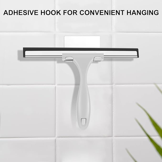 SetSail Shower Squeegee for Glass Doors All-Purpose Squeegee for Shower Glass Heavy Duty Window Squeegee with Hook for Tile, Sink, Mirror, Car Windshield Cleaning 10 Inches