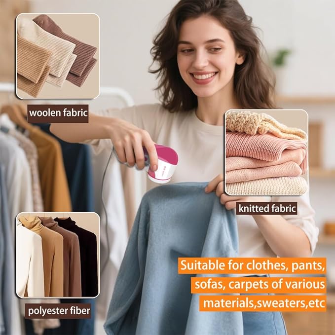 [High Power, Works Great] Electric Lint Remover, Fabric Shaver, Pilling Remover for Clothes, Sweater Shaver, Pill Remove Pilling Fuzz, Clothes Shaver Defuzzer, Fuzz Shaver for Clothing, USB Powered