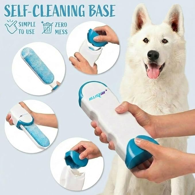 Lint Brush and Pet Hair Remover for Laundry, Clothes, Couches, Car Seats, Furniture and Fabric. Reusable Dog and Cat Fur Wizard Hair Removal Brush. ALLISTAR (Sky Blue)