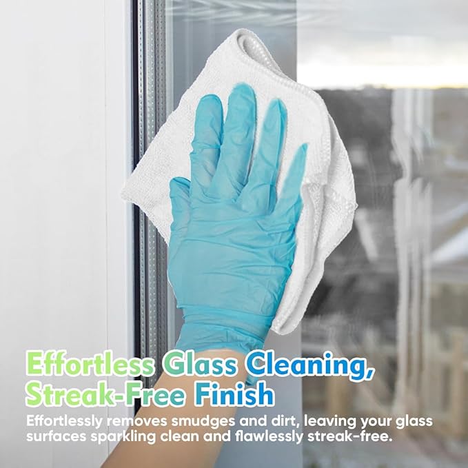 HOMEXCEL White Microfiber Cleaning Cloth 6 Pack 12.5 x 12.5 inch Microfiber Towels for Cars Ultra Absorbent Car Washing Cloth Lint Free Streak Free Cleaning Rags for Car Kitchen Window