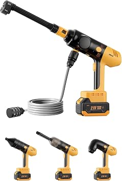 4-in-1 Cordless Cleaning Kit – Portable Car Washer, Vacuum, Leaf Blower & Tire Inflator for Outdoor, Camping, RV & Home