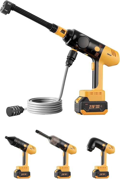 4-in-1 Cordless Cleaning Kit – Portable Car Washer, Vacuum, Leaf Blower & Tire Inflator for Outdoor, Camping, RV & Home