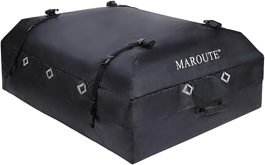 MAROUTE Rooftop Cargo Carrier Bag，15 Cubic Feet Heavy Duty Waterproof Rooftop Car Bag,Fits for All Cars with/Without Rac
