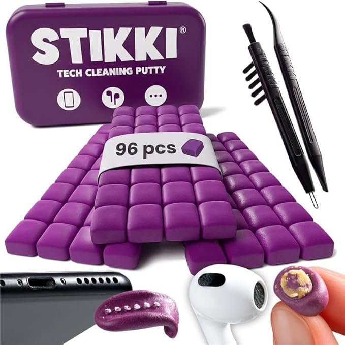 STIKKI Cleaning Putty for Electronics – Earbud & Phone Cleaning Kit with Precision Tools – Cleaner Kit & Charging Port Cleaning Compatible with iPhone & AirPod – Device Maintenance and Repair Kit
