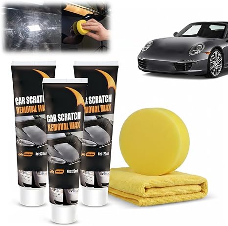 Car Scratch Repair Wax for Vehicles, 2026 Upgraded Cars Universal Scratch Remover Wax with Sponge and Towel, Car Paint S
