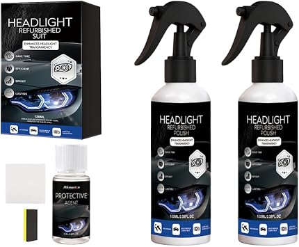 Car Headlight Restoration Kit,Headlight Cleaner and Restorer Kit,No Power Tools Required, Restoring to Like-New Conditio