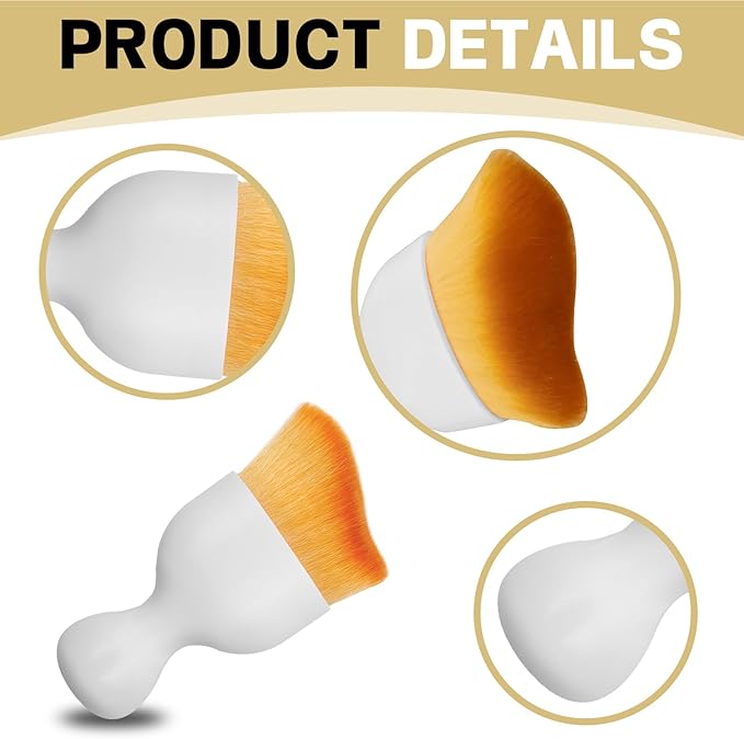 1Pcs Auto Soft Hair Brush Advanced Car Interior Detailing Brush for Dashboard Air Vent Gaps Dust Removal and Cleaning of Leather Surfaces Widely Used, White handle, yellowish-brown bristles