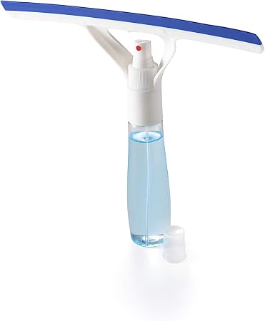 Addis Cleaner Squeegee, Washer, Glass Cleaning Tool Wiper with Spray Bottle for Home, Car Window, White Blue, 1