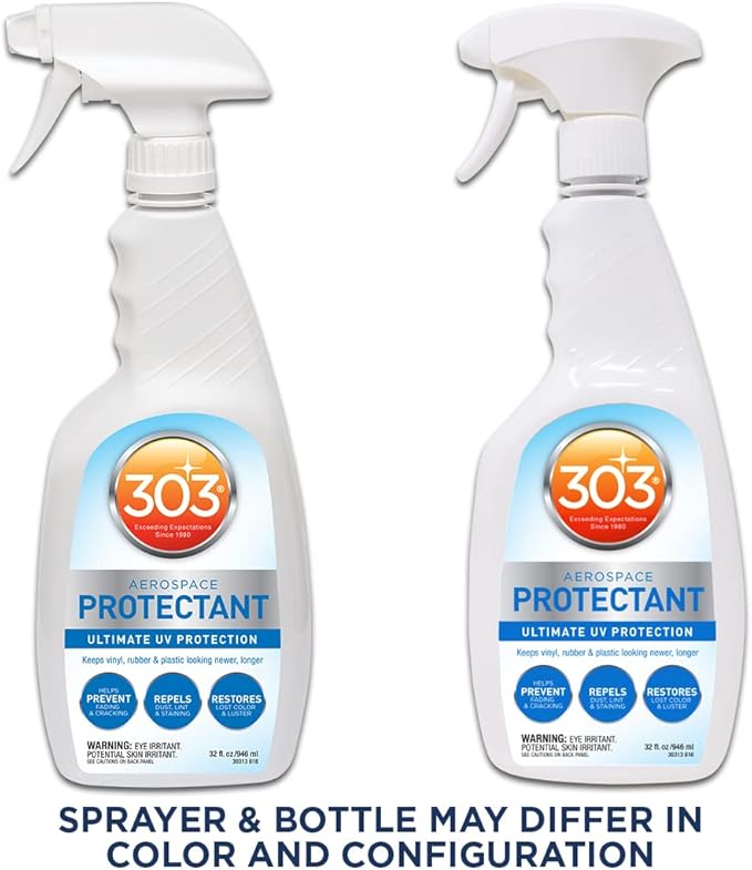 303 Products Aerospace Protectant Spray, UV Protection for Outdoor Surfaces – Protects Vinyl, Plastic & Rubber, Repels Dust & Dirt, Matte Finish, 32 oz