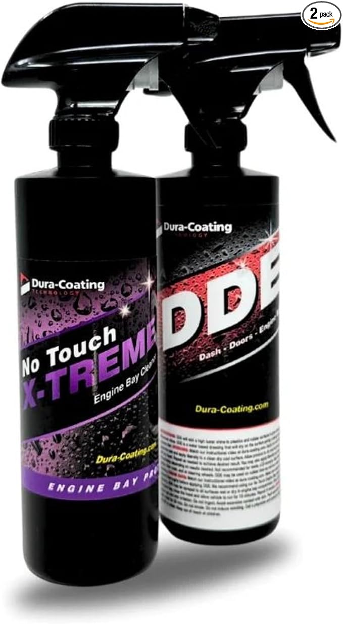 DURA-COATING TECHNOLOGY DDE Spray Detailer & No Touch Engine Bay Cleaner Combo - Car Engine Cleaner and Degreaser Spray 