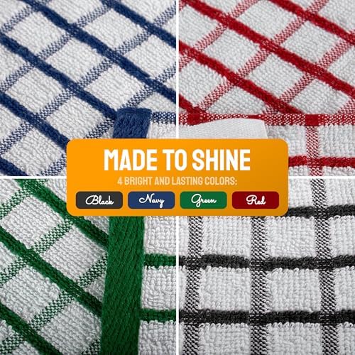 Premium Dish Towels for Kitchen, 8 Pack, 16x26 - Thick 410 GSM, Multicolor
