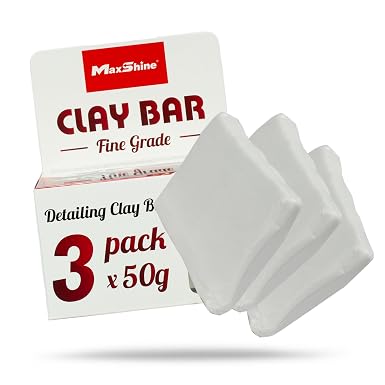 Maxshine 3-Pack Magic Clay Bar (50g Each) – Fine Grade Clay for Car Detailing – Removes Surface Contaminants from Paint,