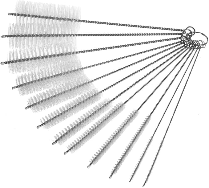 DECORA Drinking Straws Cleaning Brushes Nylon Pipe Cleaner Brush Kits for Assorted Size Straws Pack of 12