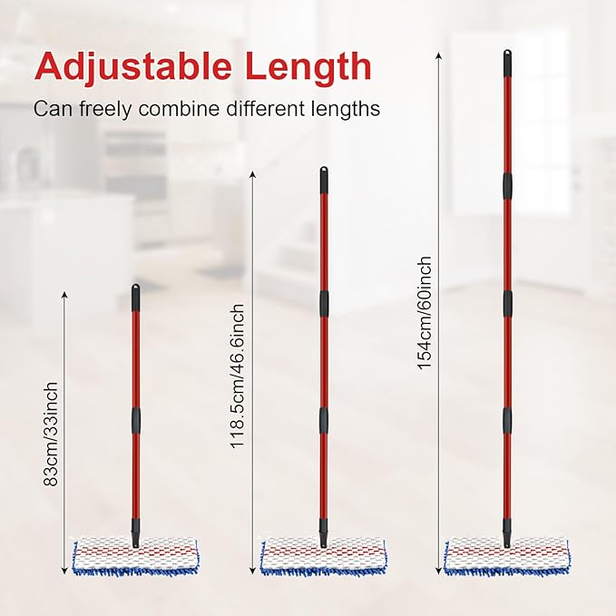 Microfiber Dust Mop Set for Floor Cleaning, Flat Mop for Wet & Dry to Clean Washable Flip Mops Pad for Ocedar Hardwood Floor 'N More 3-Action Mop, Adjustable 58" Mops Handle & 2 Reusable Refill & Base