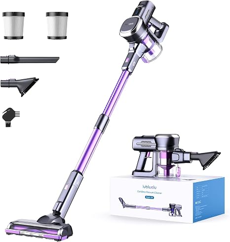 Lubluelu Cordless Vacuum Cleaner, Stick Vacuum Cordless Rechargeable with Lightweight 235W Brushless Motor, Self-Standin