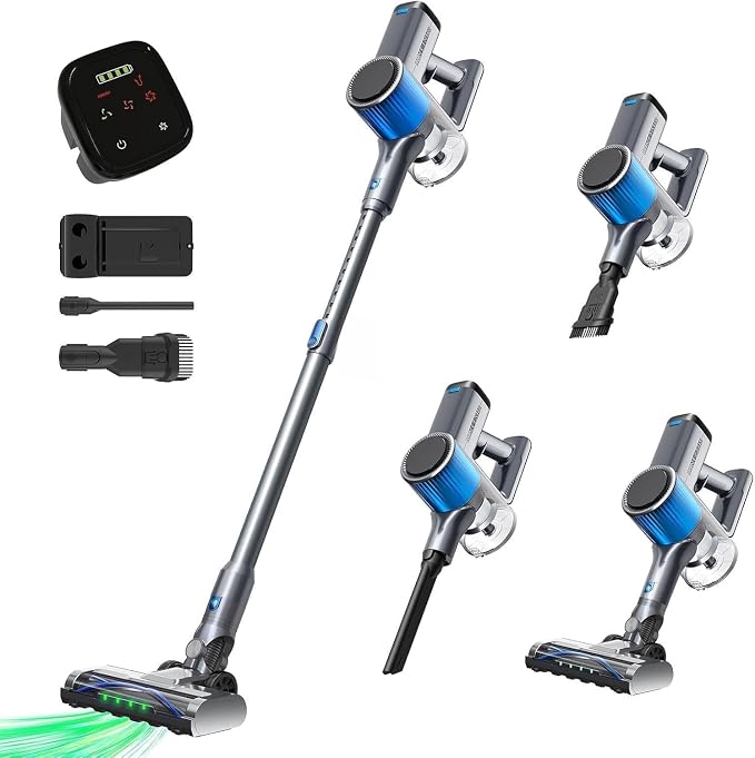 Cordless Vacuum Cleaner, Stick Vacuum Cordless with HEPA Filter, Powerful Suction for Hardwood Floor, Carpet & Pet Hair - SV807C - Cleanova