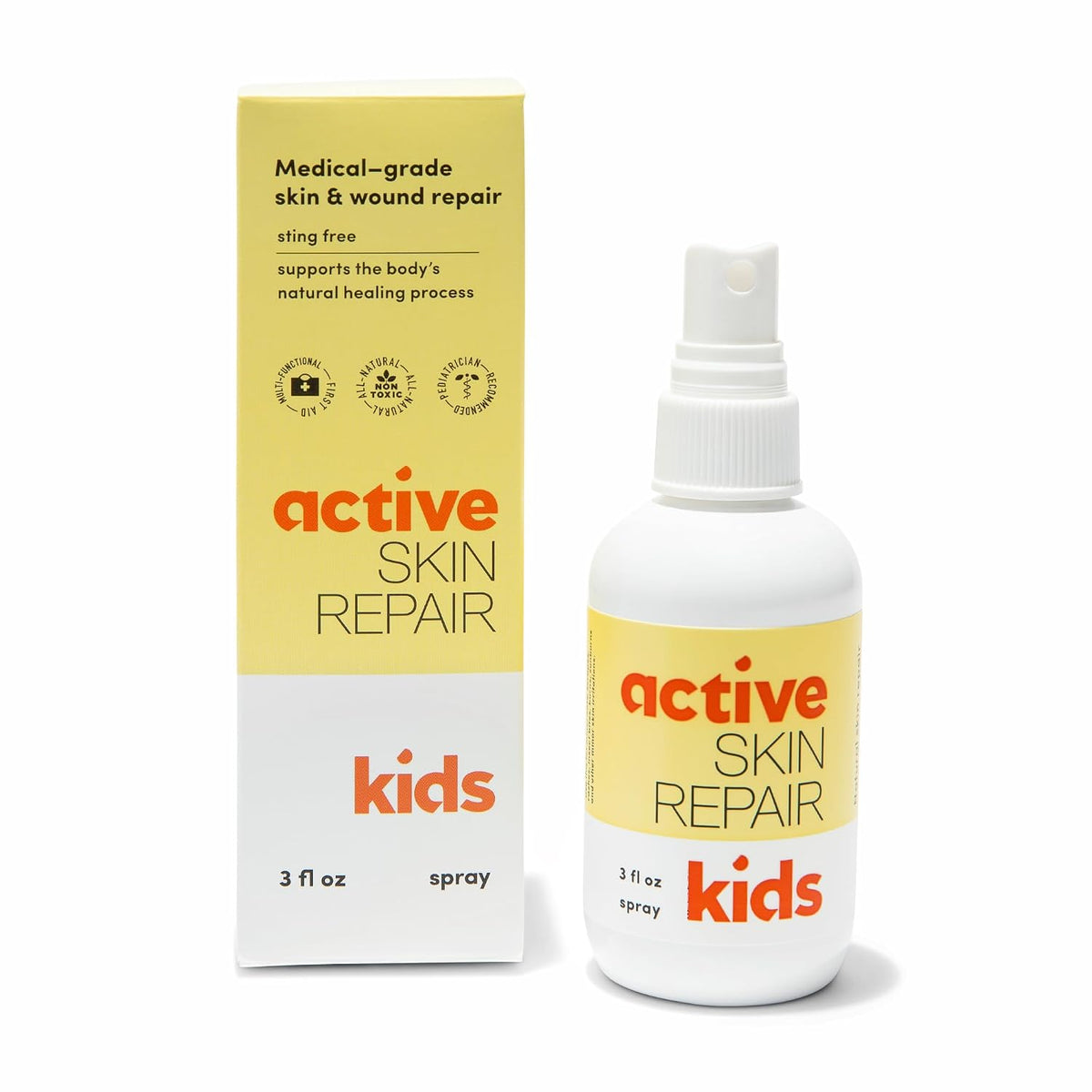 Active Skin Repair Kids First Aid Spray, Medical Grade Hypochlorous, 3 oz