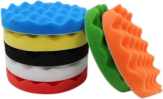 10 Piece Sponge Polishing Buffing Pad Kit for Car Polisher with Drill, 4 Inch, Multi-Color