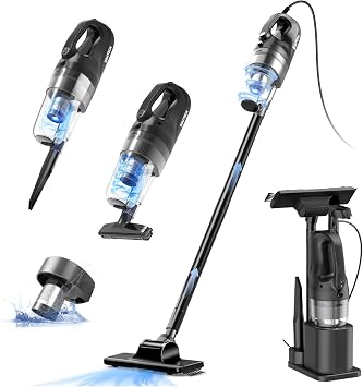 SOWTECH Corded Vacuum Cleaner, Super Power Suction Stick Vacuum Cleaners for Home, 6-in-1 Lightweight Hard Floor Vacuum 