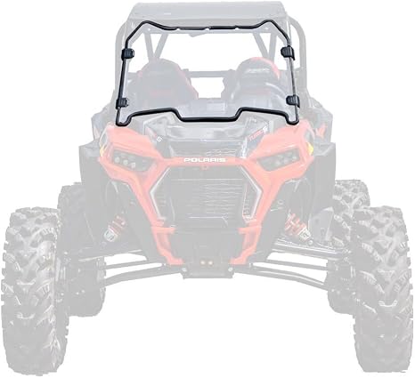 SuperATV Heavy Duty Clear Scratch Resistant Full Windshield for 2018-2021 Polaris RZR XP Turbo S / 2019-2021 XP 4 Turbo 