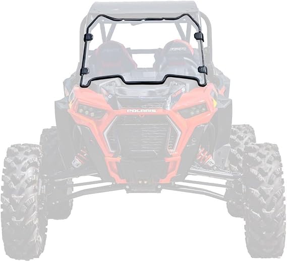 SuperATV Heavy Duty Clear Scratch Resistant Full Windshield for 2018-2021 Polaris RZR XP Turbo S / 2019-2021 XP 4 Turbo 