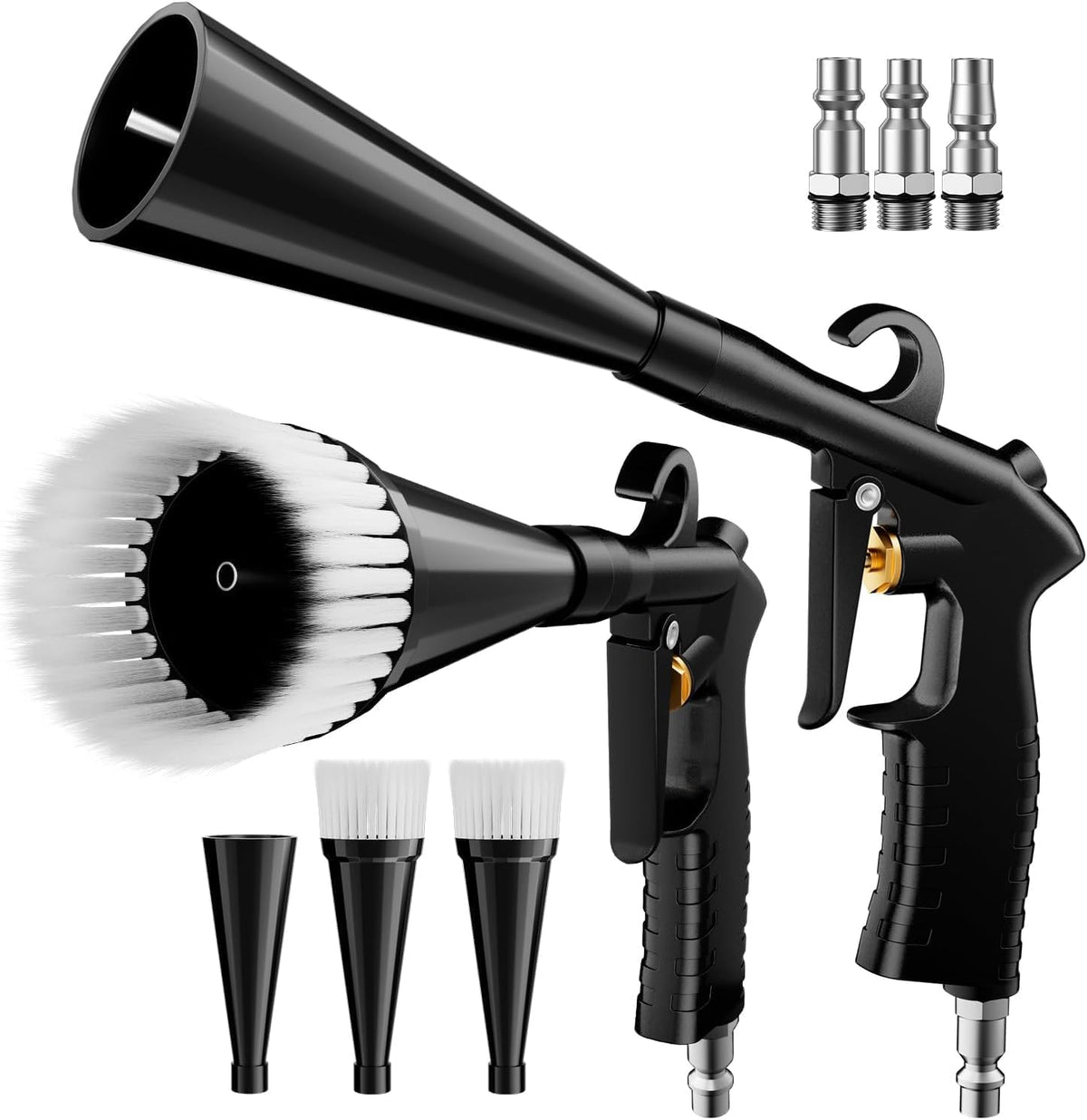 Car Cleaning Gun Detailing Interior Dryer Air Blow Gun, High Pressure Blower Gun, Car Detailing Kit Interior Cleaner, Car Detailing Tools for Car Quickly Blasts Dirt and Dust Works with Air (Sliver)
