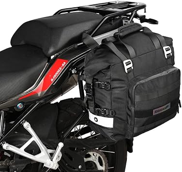 Rhinowalk Motorcycle Saddlebag Waterproof Motor Luggage Pack Quick Release Motorbike Side Bag 20L Fits Most Adventure an