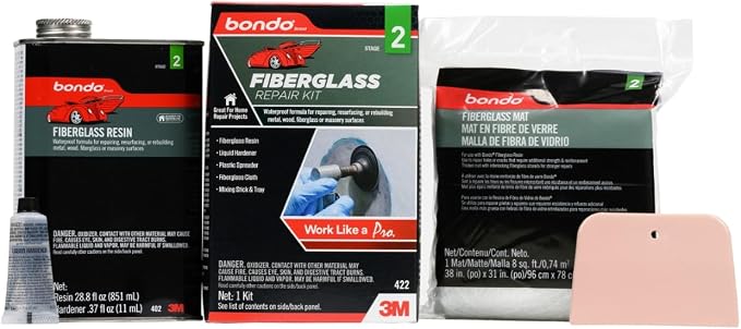 Bondo Fiberglass Resin Repair Kit, 00422, 0.9 Quart