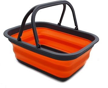 SAMMART SAMMART 9.2L (2.37Gallon) Collapsible Tub with Handle - Portable Outdoor Picnic Basket/Crater - Foldable Shoppin