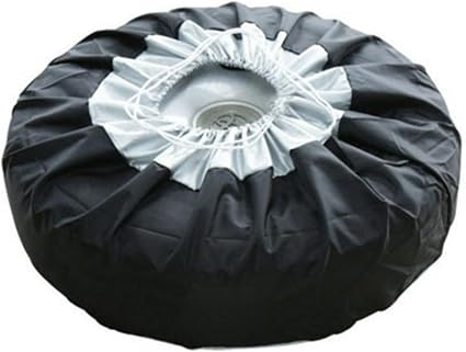Car Black Sliver 13-19'',17-22'' Spare Tire Tyre Wheel Cover Bag with Carrying Handles ote Car Wheel Protector Storage B