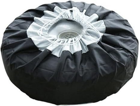 Car Black Sliver 13-19'',17-22'' Spare Tire Tyre Wheel Cover Bag with Carrying Handles ote Car Wheel Protector Storage B