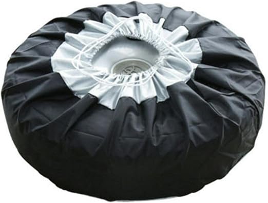 Car Black Sliver 13-19'',17-22'' Spare Tire Tyre Wheel Cover Bag with Carrying Handles ote Car Wheel Protector Storage B