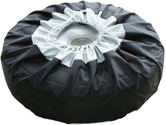 Car Black Sliver 13-19'',17-22'' Spare Tire Tyre Wheel Cover Bag with Carrying Handles ote Car Wheel Protector Storage B
