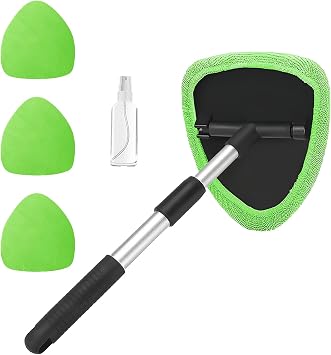 Car Window Cleaner, Car Cleanser Brush, Car Accessories Car Cleaning Supplies Tools, Car Cleaning Kit with Extendable Ha