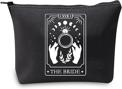 JXGZSO Witchy Bride Gift Tarot Card The Bride Cosmetic Bag Tarot Card Lover Gift Celestial Bachelorette Gift Tarot Weddi