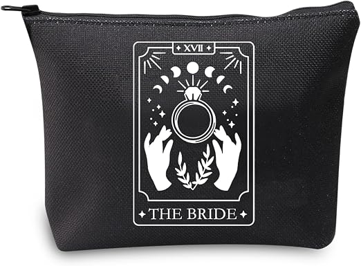 JXGZSO Witchy Bride Gift Tarot Card The Bride Cosmetic Bag Tarot Card Lover Gift Celestial Bachelorette Gift Tarot Weddi