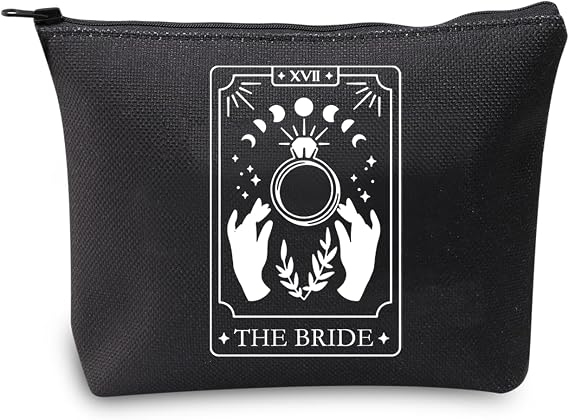 JXGZSO Witchy Bride Gift Tarot Card The Bride Cosmetic Bag Tarot Card Lover Gift Celestial Bachelorette Gift Tarot Weddi
