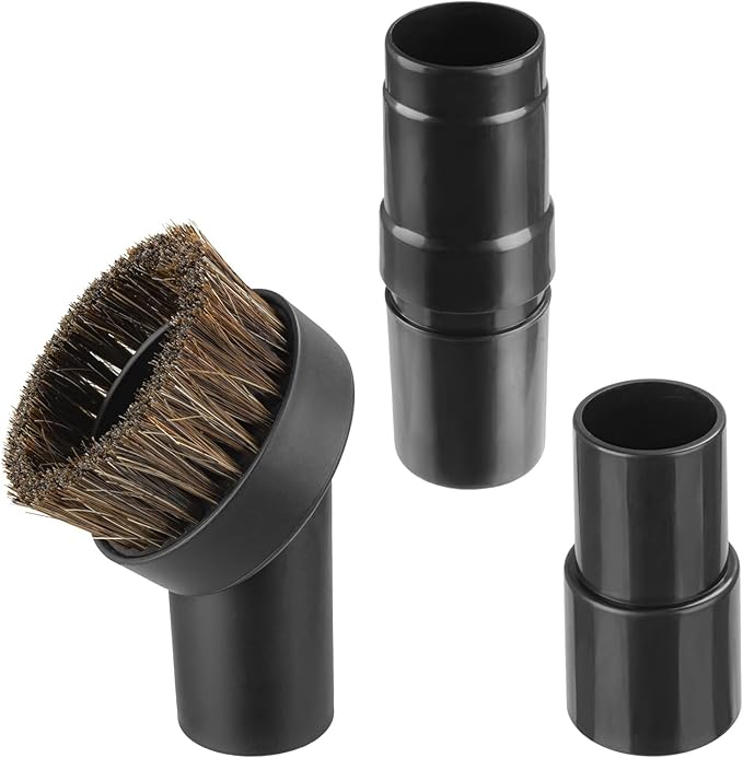 25mm Soft Horsehair Vacuum Brush Attachment with Vacuum Hose Adapter for Shark Vacuum Attachments, Vacuum Attachment for Shop Vac and Most Household Vacuum Cleaner - 3 Pcs