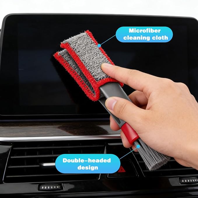 Bittwee Car Detailing Brush Kit, 4PCS Soft Bristle Multi-Use Vehicle Air Vent Detailing Wash Brushes, Automotive Interior or Exterior Cleaning Kit, Universal for SUV Automobile Truck
