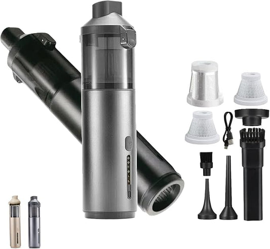 Portable Cordless Car Vacuum Cleaner Suction Power 19000Pa with Brushless Motor, Handheld Mini Vacuum Cleaner with Multiple Attachments, 3 Suction Modes,Rechargeable (Black)