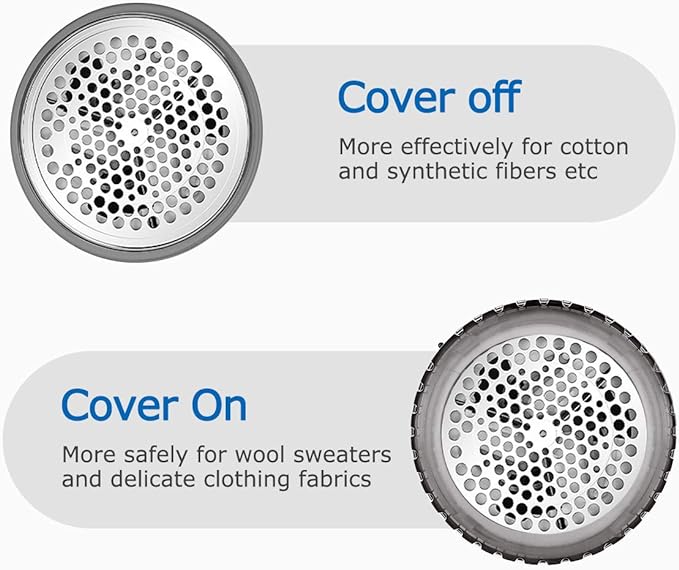 BEAUTURAL Fabric Shaver and Lint Remover, Sweater Defuzzer with 2-Speeds, 2 Replaceable Stainless Steel Blades, Battery Operated, Remove Clothes Fuzz, Lint Balls, Pills, Bobbles Gray