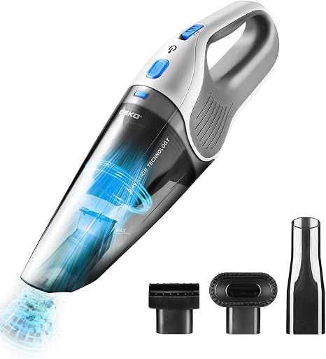DEKOPRO Cordless Handheld Portable Vacuum Cleaner, Small Rechargeable with 8000PA Powerful Suction, Car Vacuum with Mult