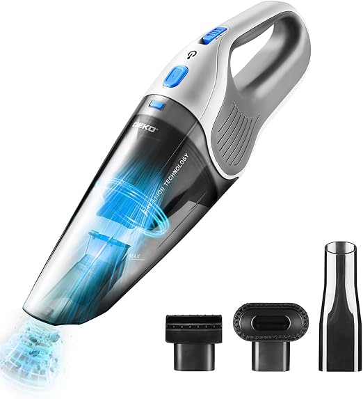 DEKOPRO Cordless Handheld Portable Vacuum Cleaner, Small Rechargeable with 8000PA Powerful Suction, Car Vacuum with Mult