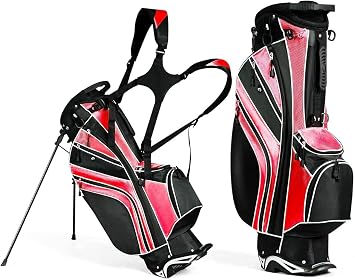 Mayjooy Golf Stand Bag, Portable Carry Golf Bag w/Ergonomic Dual Straps & 6 Way Top Divider, Lightweight Carry Organizer
