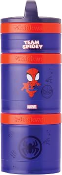 Whiskware Marvel Spider-Man Snack Containers 3 Stackable Cups, Peter Parker